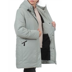 M-23169 GRAY/GREEN Пальто зимнее женское (верблюжья шерсть)