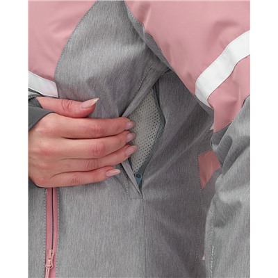 Горнолыжный костюм женский зимний серого цвета 02808Sr