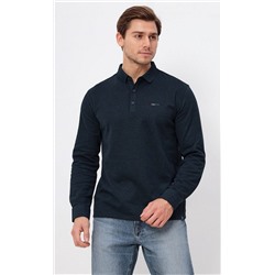 Футболка-поло мужская с длинным рукавом F321 -07-91 тёмно-зелёная