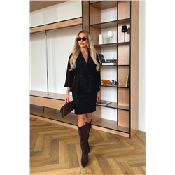 Жакет чёрный с укороченными рукавами Юджини №1