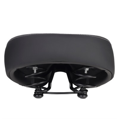 Седло велосипедное суперкомфортное COMIRON KING DIVAN 167-1C 260x220, Пена 57мм. Технологии: DW, ED, Spring, Верх: PU, Цвет: Чёрный+Серый /уп 16/