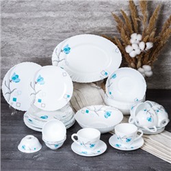 Столовый набор 36 предметов / 36/LHP-FW4 (6834-2) /уп 2/ Бирюза квадраты