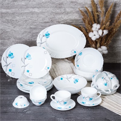 Столовый набор 36 предметов / 36/LHP-FW4 (6834-2) /уп 2/ Бирюза квадраты