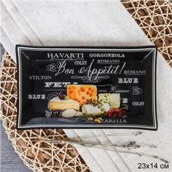 Блюдо прямоугольное 23x14 см / S322314 BB138 GREY / уп 6/72/ цветная коробка