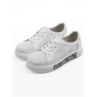 03-C322-9A WHITE Полуботинки летние женские (натуральная кожа)