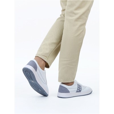 03-YA345-1 WHITE/BLUE Полуботинки спортивные женские (натуральная кожа, натуральная замша)