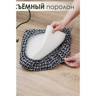 Набор сидушек на табурет 2 шт Плетенка черный