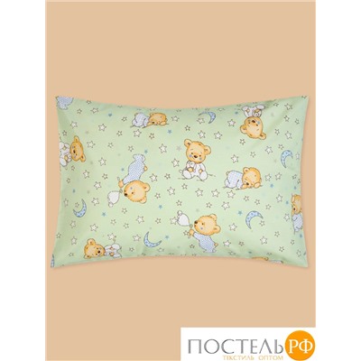 DAILY by T МИШКИ зелен КПБ 112х147-1/110х150-1/40х60-1, 3 пр., хл.