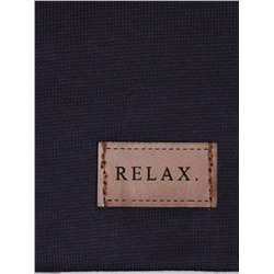 Шапка трикотажная детская формы лопата, нашивка RELAX + снуд, черный