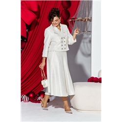 Жакет, юбка Vittoria Queen 27223 молочно-серебристый