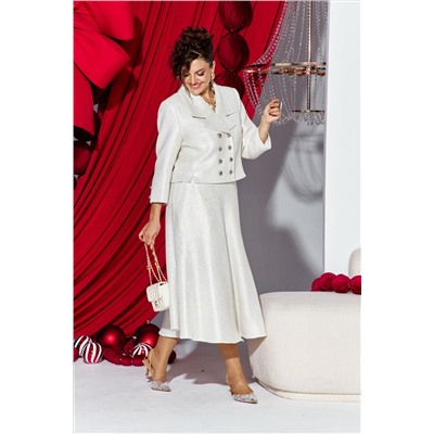 Жакет, юбка Vittoria Queen 27223 молочно-серебристый