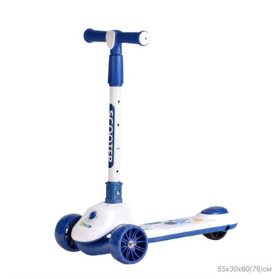 Самокат 3-х колесный SCOOTER Space / YB-168 /уп 8/ синий