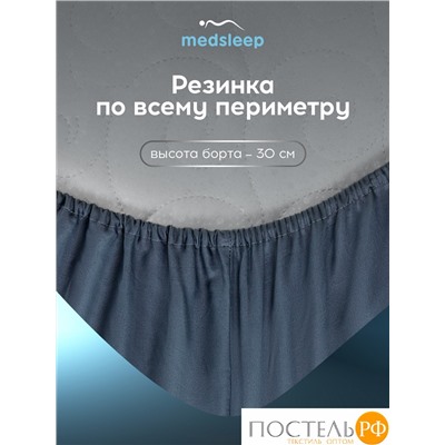 MEDSLEEP ВЕРНЕР Простыня на резинке 160х200+30, 1 пр., хл./сатин серый