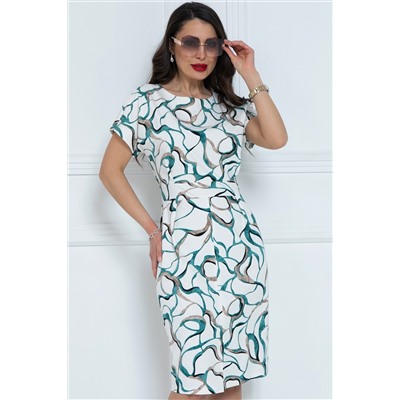 Платье миди белое с разрезом