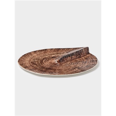 Блюдо для подачи Magistro Wood, 27.8×27.5×3 см, фарфор, коричневое