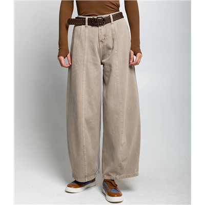 Джинсы #КТ26200, бежево-серый