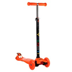Самокат трехколесный от 3-х лет Yeenot Kids GT4108, до 50кг, вес 2.3кг, свет. колёса PU 116мм ABEC7, оранжевый, БК/уп10/ АКЦИЯ!