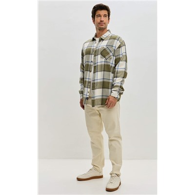 Рубашка F521-0460 khaki-milk