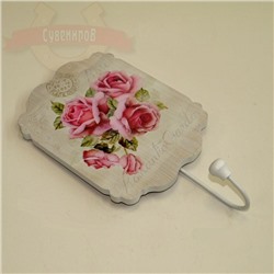 Вешалка (мдф) фигурная provance Roses (1 крюк) 12*22см