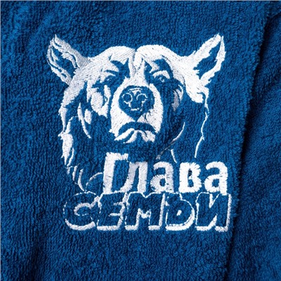 Халат махровый мужской «Этель. Глава семьи», размер 56-58, синий