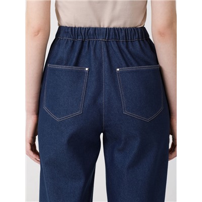 Джинсы сине-серые на эластичном поясе