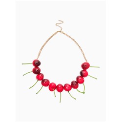 Колье на цепочке «Вишня», L=40 см, красное в золоте