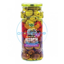 HiFood Оливки без косточки с перцем Ассорти №4 / 550гр (упак*15)
