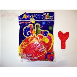 Шары надувные 100шт СЕРДЦЕ красное Globos