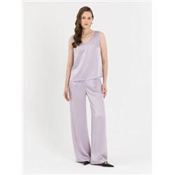 Брюки атласные фиолетово-серого цвета