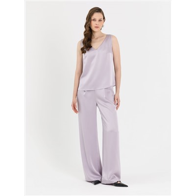 Брюки атласные фиолетово-серого цвета