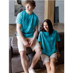 Футболка мужская цвета морской волны с принтом