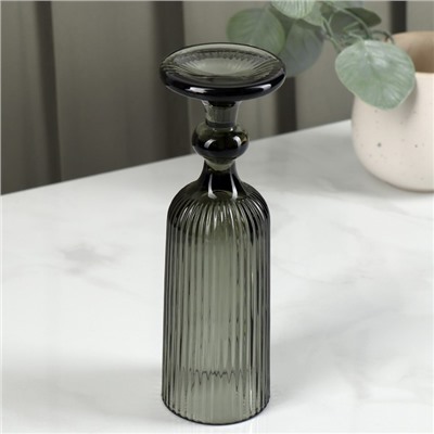 Бокал для шампанского Magistro «Грани», 150 мл, 5.5×18.5 см, стекло, графит