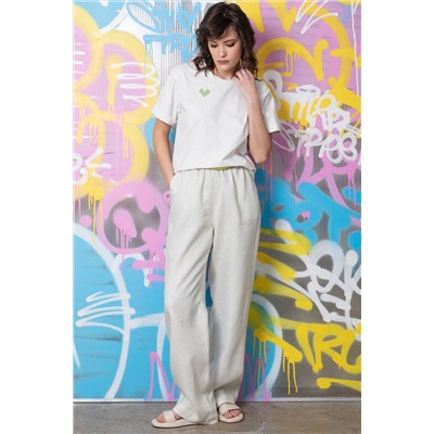 Брюки изо льна с карманами