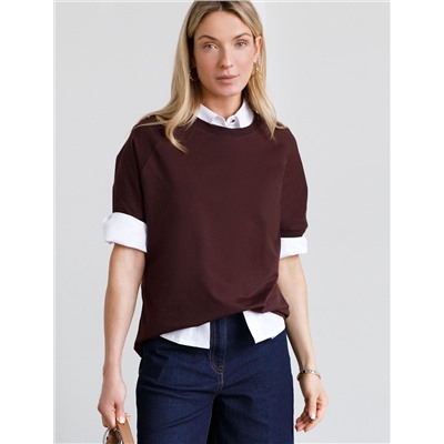 Футболка свободная из футера двухнитки с эластаном