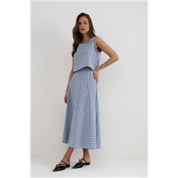 Топ  T25_03_Blue Checkers/Голубой, белый