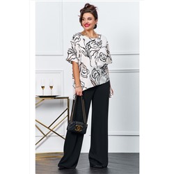 Блуза, брюки Vittoria Queen 23603  черно_молочный