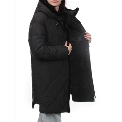 310 BLACK/BLACK Пальто зимнее стеганое женское (200 гр. холлофайбер, натуральная норка)