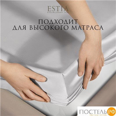 Estia ОРНЕЛЛА сер Простыня на резинке 160х200+30, 1пр.,тенсель