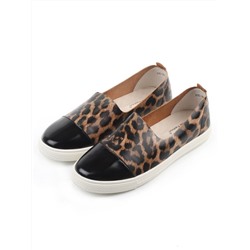 06-H1C-1PC BLACK/LEOPARD Туфли женские (натуральная кожа)