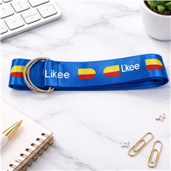 Ремень двойное кольцо, холст, синий, модный, арт.007.368