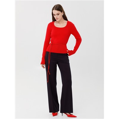 Джемпер вязаный красный