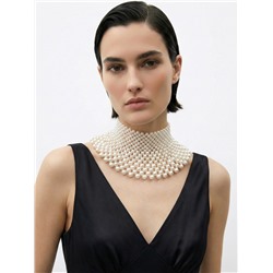 Колье-чокер жемчуг «Богема. Россыпь», белое, d=8/10/12