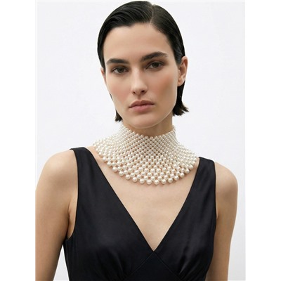 Колье-чокер жемчуг «Богема. Россыпь», белое, d=8/10/12