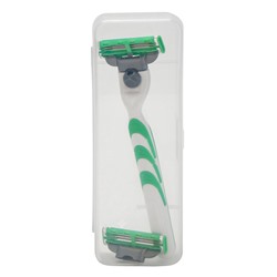 Станок Gillette Mach=3 + 2 сменные кассеты зеленый