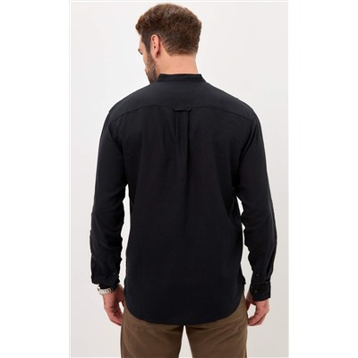 Рубашка д/р лен F511-0480 black