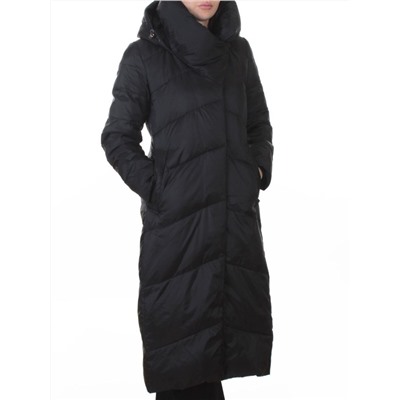 3067 BLACK Пальто пуховое женское (утиный пух)