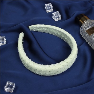 Ободок для волос QF «Жаннет», стиль, 3 см, зелёный