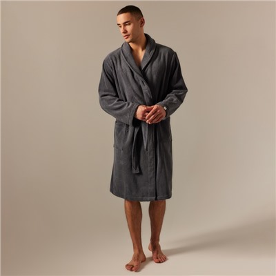 Халат махровый мужской SL HOME: Basic «Гри Сандре», размер S, хлопок 100%, тёмно-серый
