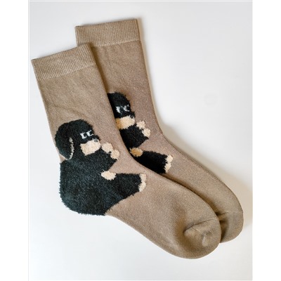 Носки р.35-40 "Зверюшки на Пятках" Собачка