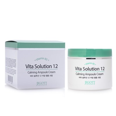 Крем для лица успокаивающий Jigott Vita Solution 12 Calming Ampoule Cream 100 mlКорейская косметика по оптовым ценам. Популярные бренды Корейской косметалогии в интернет магазине ooptom.ru.